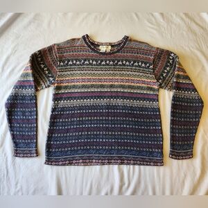 1990s Eddie Bauer Cotton-Acrylic Pullover Sweater - Women's Size Small